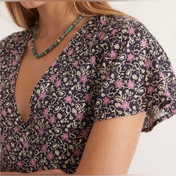 Marine Layer Emlyn Midi Dress in Floral Block Print - Picture 3 of 14